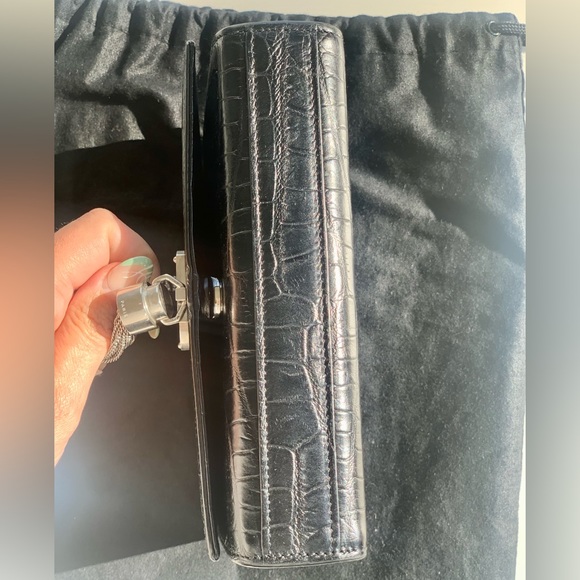 SOLD TO STORE 5A Saint Laurent YSL 100% AUTH Kate Chain Bag In Croc-Embossed - Picture 9 of 13